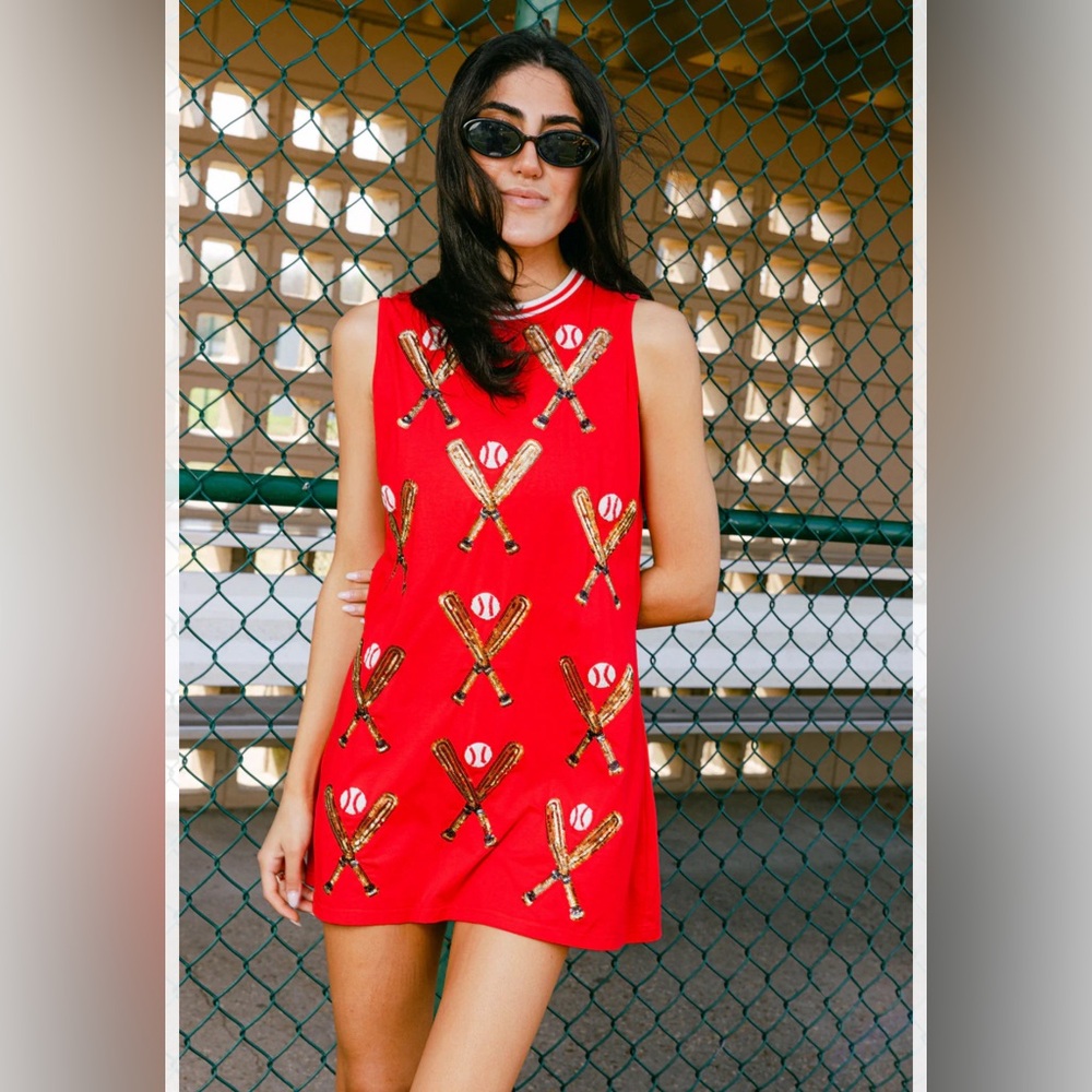 Queen of Sparkles red baseball dress ⚾️